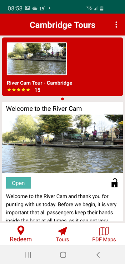 Cambridge Tours - Location App Development 2